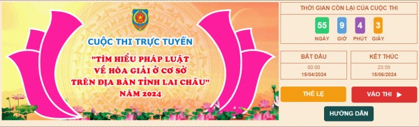 Cuộc thi trực tuyến "Tìm hiểu pháp luật về hòa giải ở cơ sở trên địa bàn tỉnh Lai Châu" năm 2024